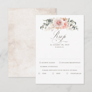 Earthy Shades Foliage Boho Wedding RSVP