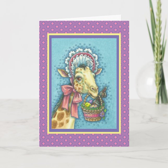 EASTER BONNET GIRAFFE, VACANCES VERS CARTE DE SALU (Devant)