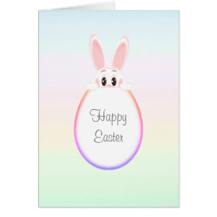 Easter Bunny and Easter Egg on Pastel Colors
