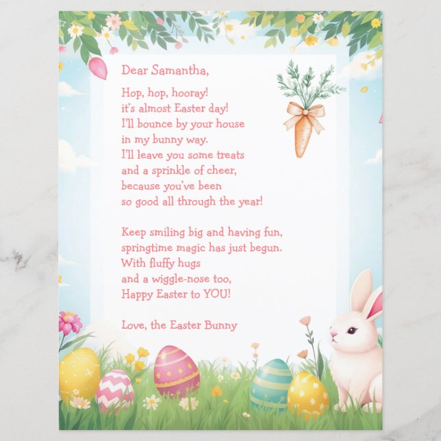 Easter Bunny Letter and Question Game for Children (Devant)