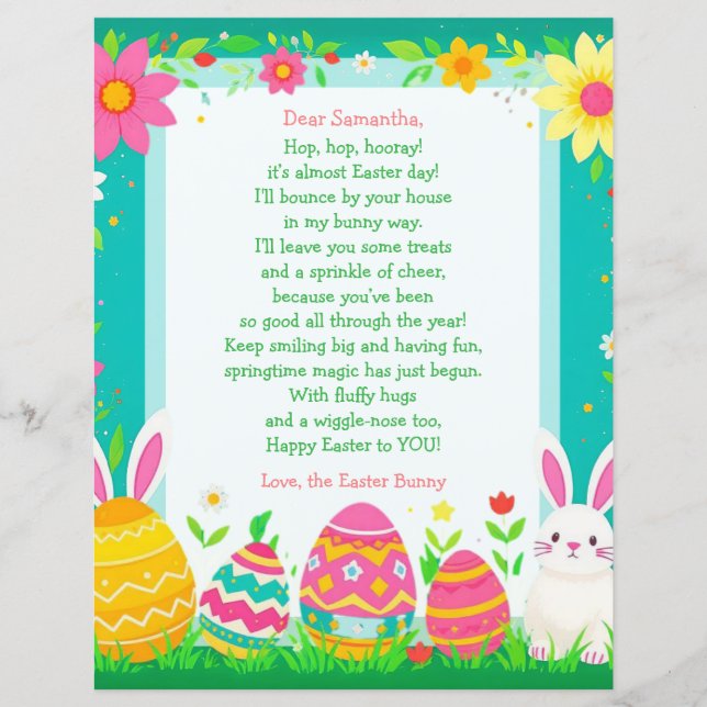 Easter Bunny Letter and Question Game for Children (Devant)