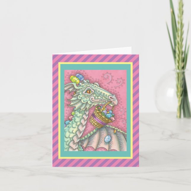 EASTER DRAGON EGG DROP GREETING NOTE CARTE Vide (Devant)