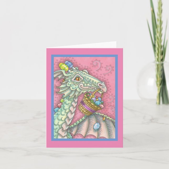 EASTER DRAGON EGG DROP GREETING NOTE CARTE Vide (Devant)