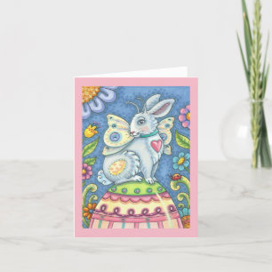 EASTER EGG FAIRY, RABBIT NOTE CARTE Vide