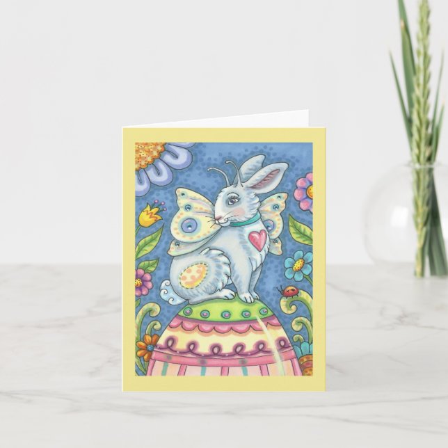 EASTER EGG FAIRY, RABBIT NOTE CARTE Vide (Devant)