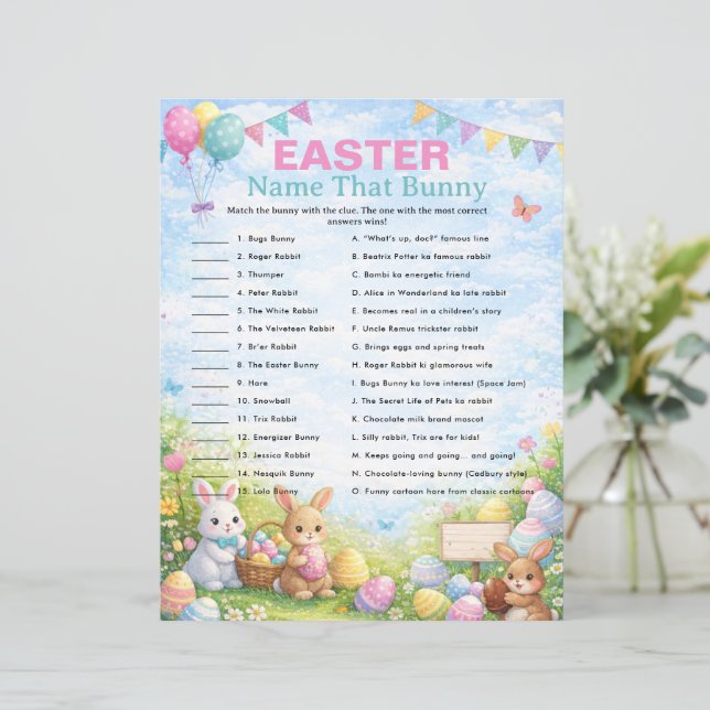 Easter Name That Bunny Trivia Game (Debout devant)