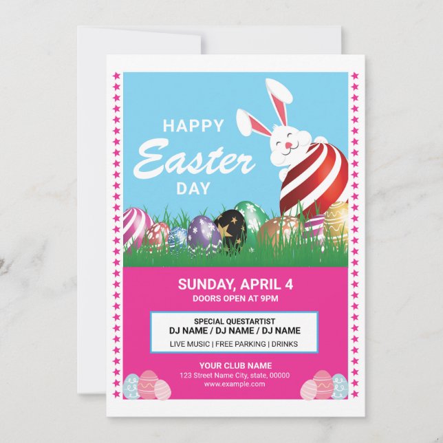 Easter Party Invitation Template (Devant)