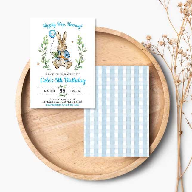 Easter Rabbit Bunny Boy Birthday Invitation (Créateur téléchargé)