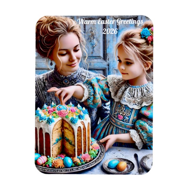 EASTER ~ Vintage Cake ~ Flexible Photo Magnet (Vertical)