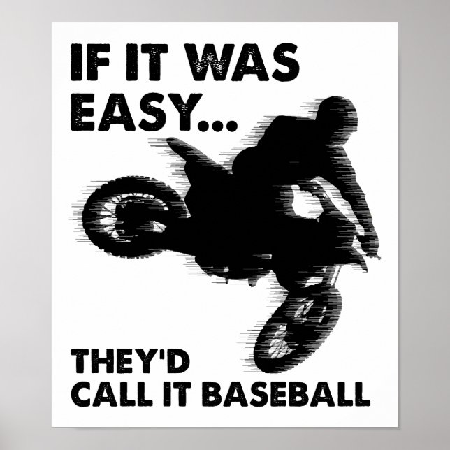 Easy is Baseball Funny Poster (Devant)