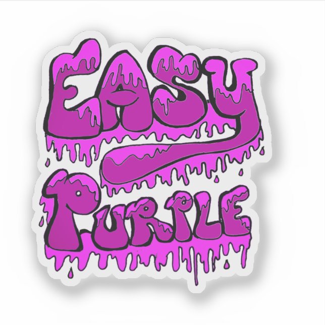 Easy Purple Drip Logo Sticker (Devant)