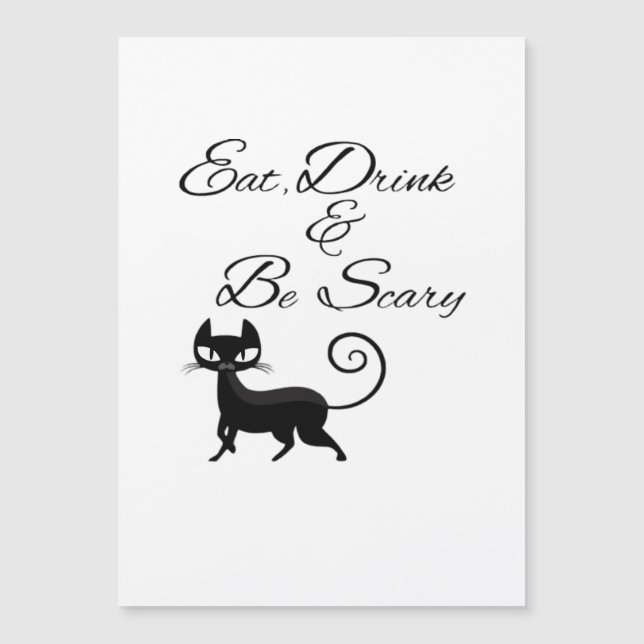 Eat Drink And Be Scary Cat Funny Cute Spooky Hallo (Devant)
