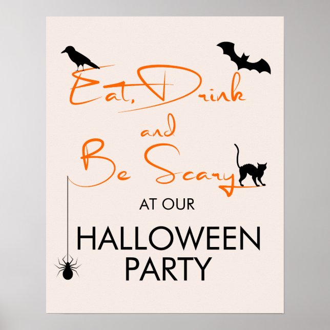 Eat Drink & Be Effrayant Halloween Affiche de bien (Devant)