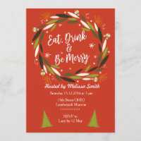 Eat Drink & Be Joyeux Christmas Party invitation