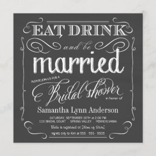 Eat Drink be Married Bridal Shower Invitations