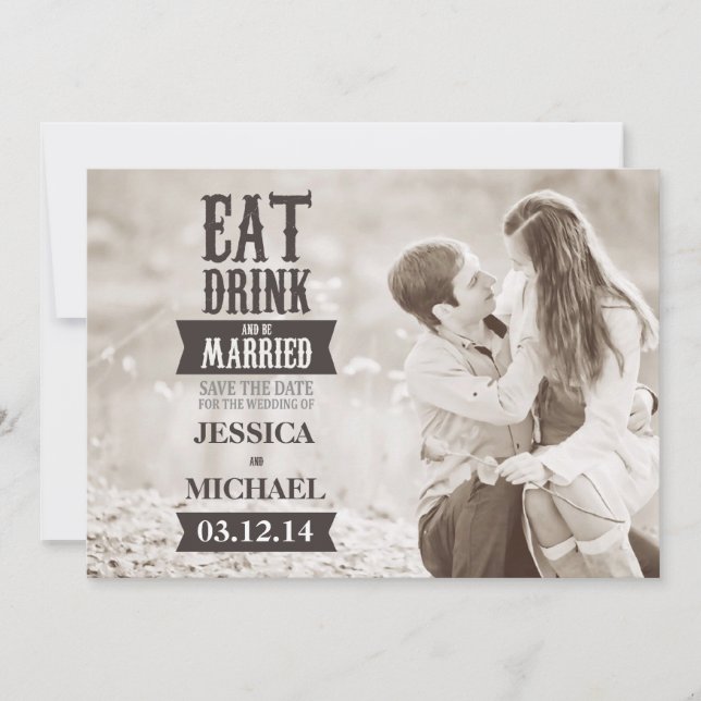Eat Drink & Be Married Save the Date (Devant)