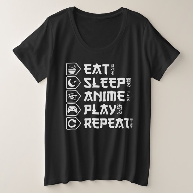 Eat Sleep Anime Play Repeat Otaku Anime Lifestyle (Design devant)