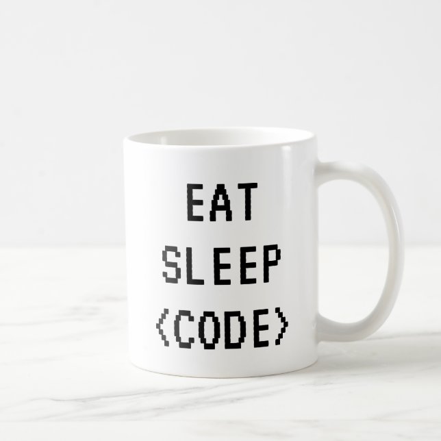 EAT SLEEP CODE DORMIÈRE Drôle citation mug pour pr (Droite)