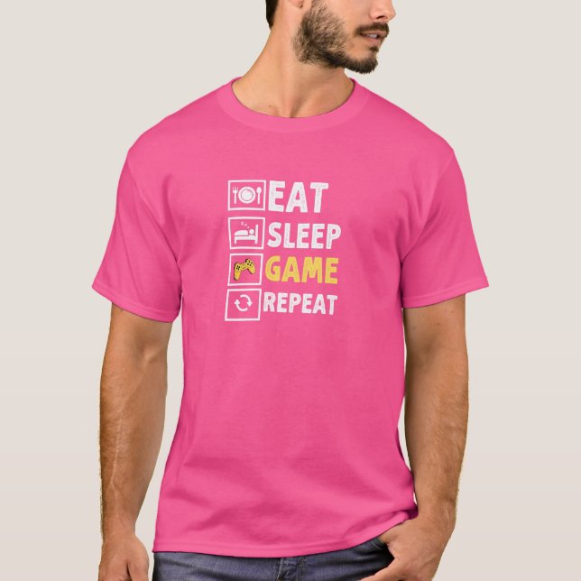 Eat Sleep Jeu Répéter T-Shirt | Chemise Lover (Devant)