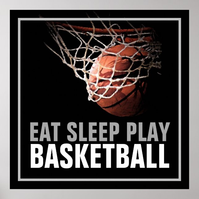 Eat Sleep Jouer Basketball Poster (Devant)