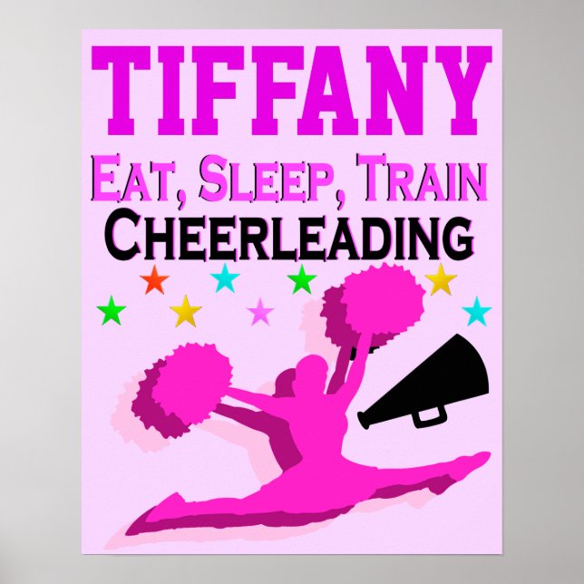 EAT SLEEP TRAIN CHEERLEADING POSTER PERSONNALISÉ (Devant)