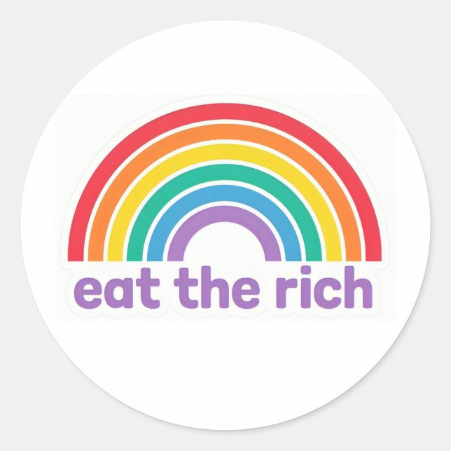 Eat The Rich Rainbow Retro stickers (Devant)