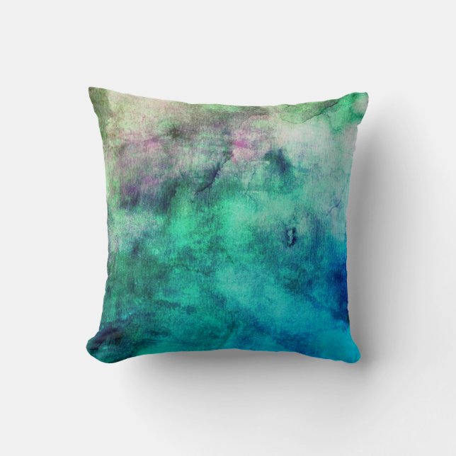 Eau abstraite cool design coussin bleu (Recto)