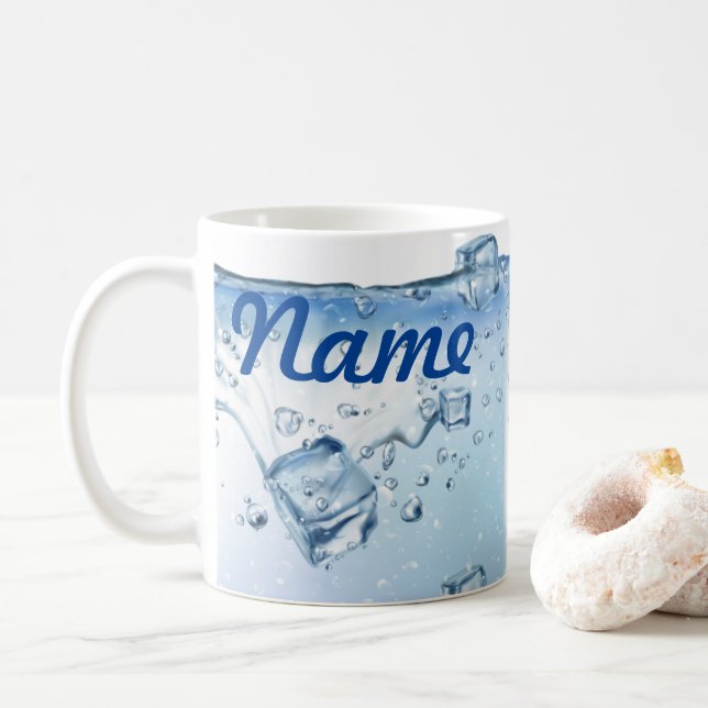 Eau avec des glaçons Café Mug personnalisé, Coupe (Avec donut)