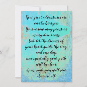 Eau bleue Cartes de graduation de devis inspirante