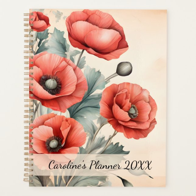 Eau-couleur Fleur sauvage Rouge Poppies été (Devant)