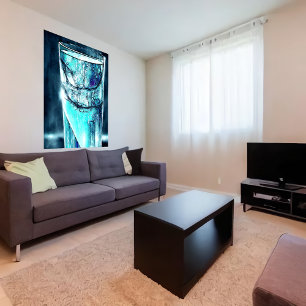 Eau dans un verre cassé   AI Art Poster