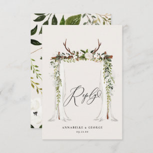 Eau de cerf rustique mariage floral blanc RSVP c