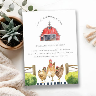 Eau de la ferme de poulet Red Barn Invitation d'an