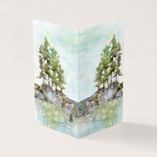 Eau des pins et rochers aquarelle de BWCAW, MN (Outside)