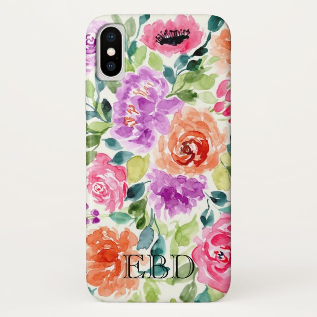 Eau d'été Floral Imprimer iPhone X Coque (Dos)