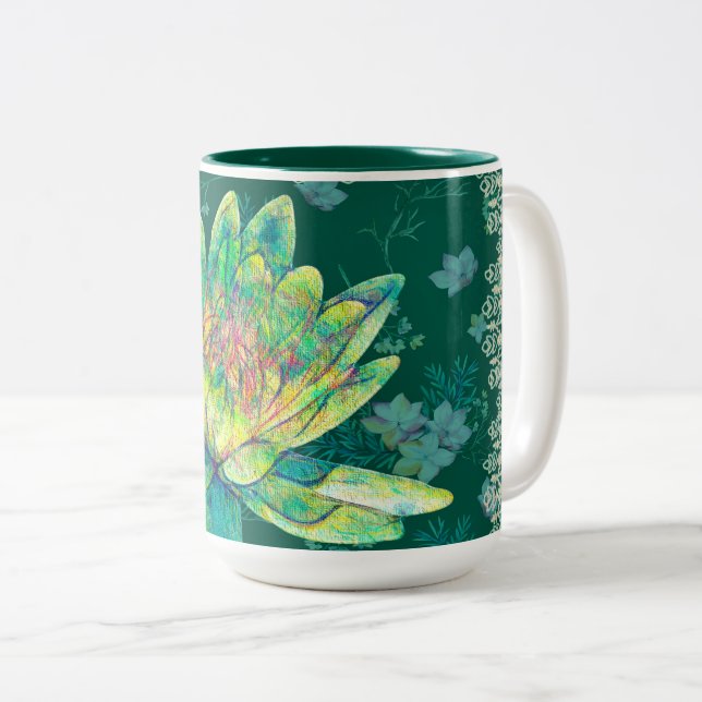 Eau Lilly & Dentelle Green Mug (Devant droit)