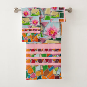 Eau Lily rose clair avec Motif en mosaïque