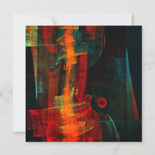 Eau Orange Rouge Bleu moderne Art Abstrait Motif (Devant)