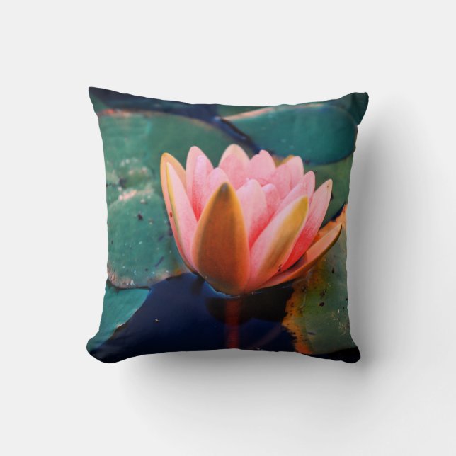Eau Rose Lys Vert Plantes Coussin Jeu Oreiller (Recto)