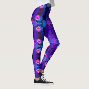 Eau rose stylisée Lys Plante Leggings