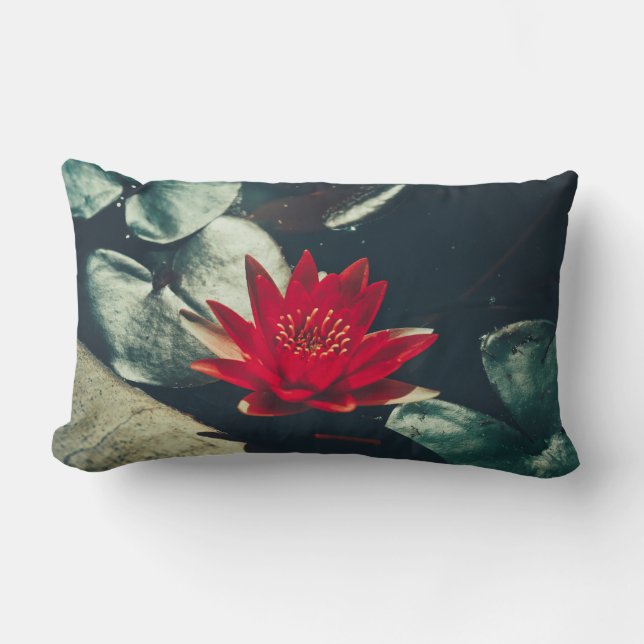 Eau Rouge Lily Vert Plante Coussin Jeu Oreiller (Recto)