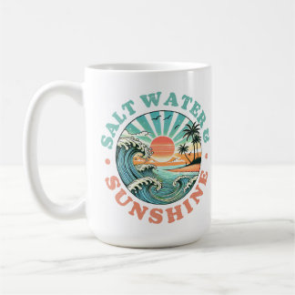 Eau salée et soleil Mug de café 15 oz