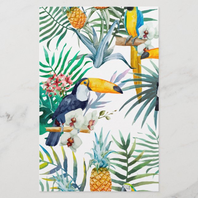 Eau tropicale estivale Ananas Parrot Oiseau (Devant)