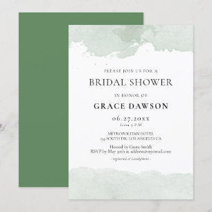 Eau verte Abstraite Invitation à la douche nuptial