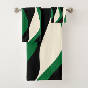 Ebb et flux 4 en vert, crème et noir