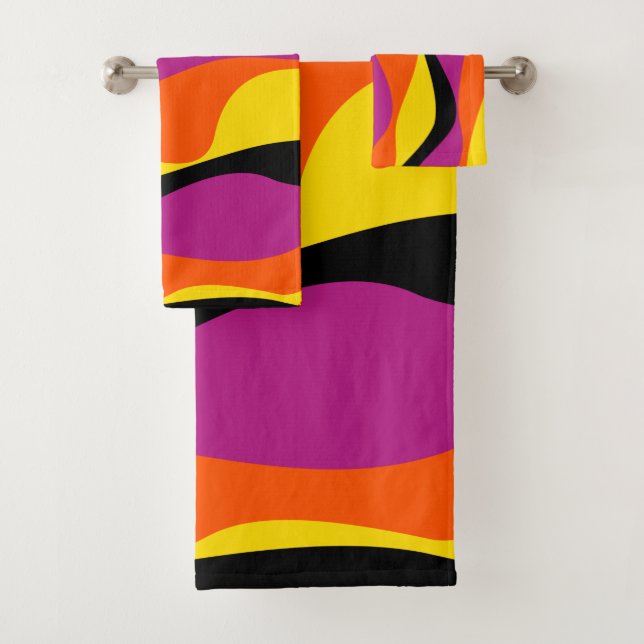 Ebb et flux 4 - Noir, rose, orange et jaune (En situation)