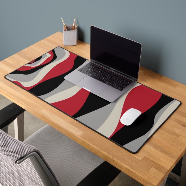 Ebb et flux 4 - Rouge, gris, noir et blanc os (Bureau 2)