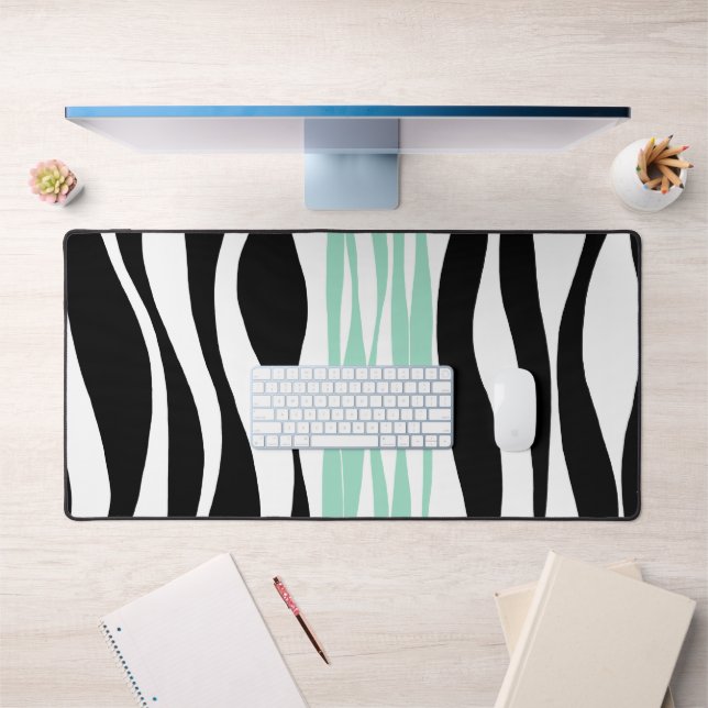 Ebb et flux - Mint vert, blanc et noir (Bureau 1)