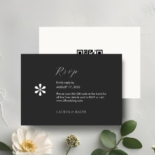 Ébène et ivoire   Chic QR Code Mariage RSVP