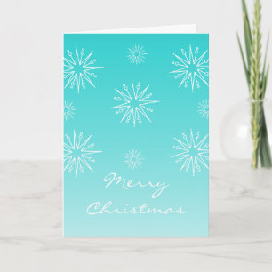 Éblouissant Noël Stars Carte de voeux, Turquoise
